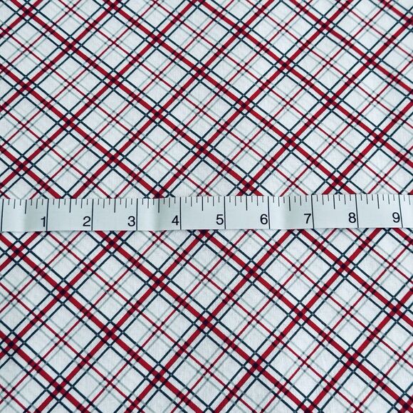 Quilt Bundle 6 Half Yards Floral Plaid & Geometric Red Black White Cotton Fabric - Picture 2 of 7